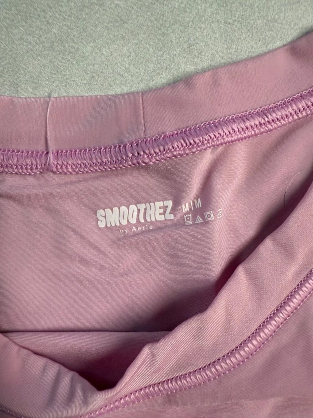 WORN Aerie Smoothez Womens Short Sleeve Crop Top Pink Size M - Picture 4 of 4
